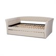 Allora Modern Fabric Upholstered Full Size Daybed with Trundle in Beige