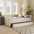 Allora Modern Fabric Upholstered Full Size Daybed with Trundle in Beige