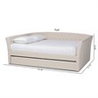 Allora Modern Fabric Upholstered Full Size Daybed with Trundle in Beige