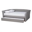 Allora Modern Fabric Upholstered Full Size Daybed with Trundle in Light Gray