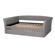 Allora Modern Fabric Upholstered Full Size Daybed with Trundle in Light Gray