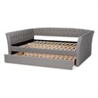 Allora Modern Fabric Upholstered Full Size Daybed with Trundle in Light Gray