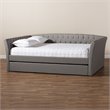 Allora Modern Fabric Upholstered Full Size Daybed with Trundle in Light Gray