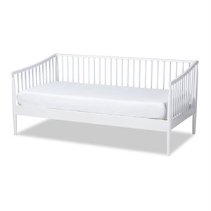 Allora Traditional White Wood Twin Size Spindle Daybed