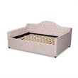 Allora Contemporary Velvet Upholstered Queen Daybed with Tapered Feet in Pink