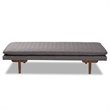 Allora Mid-Century Grey Upholstered Walnut Wood Daybed