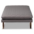 Allora Mid-Century Grey Upholstered Walnut Wood Daybed