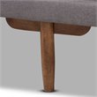 Allora Mid-Century Grey Upholstered Walnut Wood Daybed