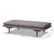 Allora Mid-Century Grey Upholstered Walnut Wood Daybed