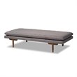 Allora Mid-Century Grey Upholstered Walnut Wood Daybed