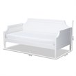 Allora Traditional Wood Twin Size Daybed with Four Wheels in White