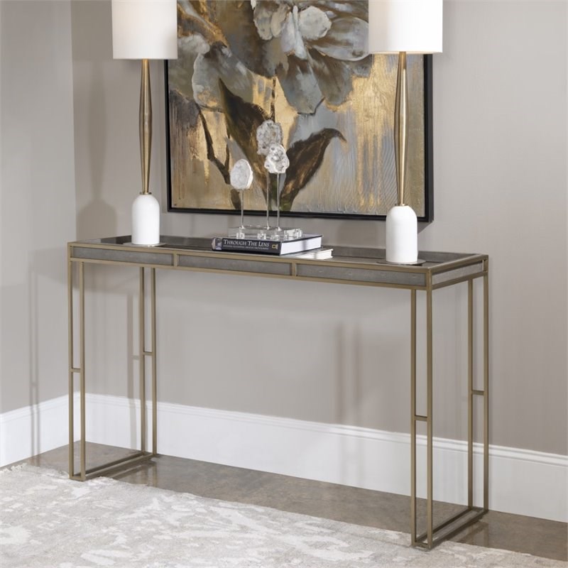 Allora Modern Console Table in Charcoal Gray
