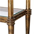 Allora Modern Glass Console Table in Bright Gold Leaf