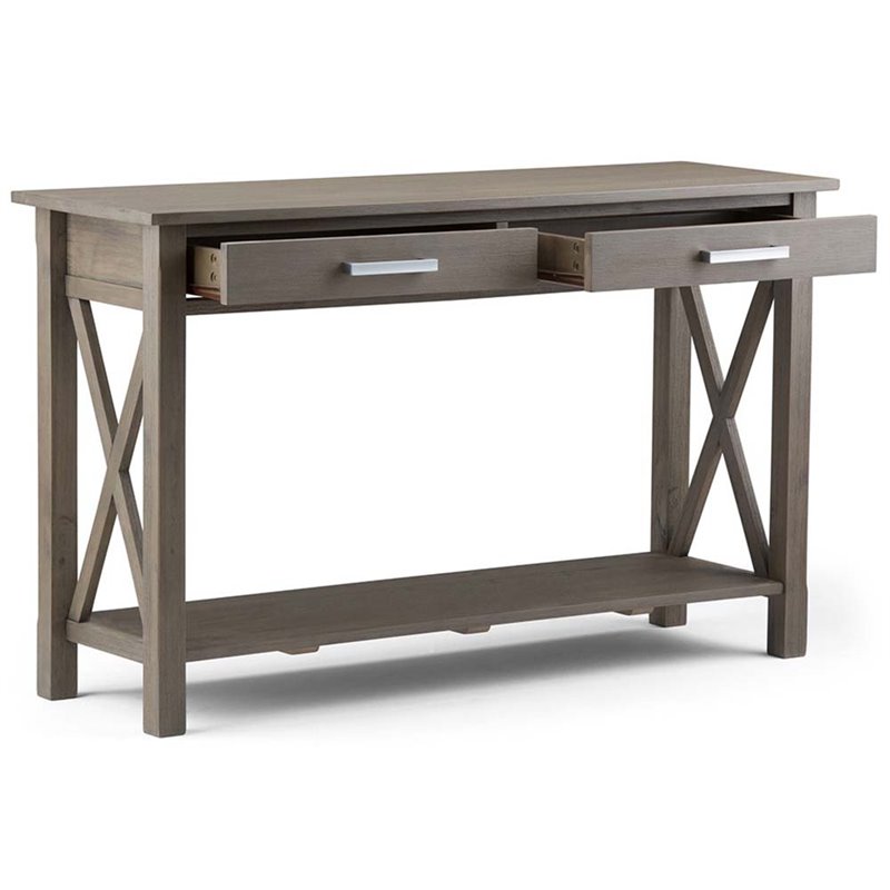 Allora Transitional Console Table in Farmhouse Gray Stain