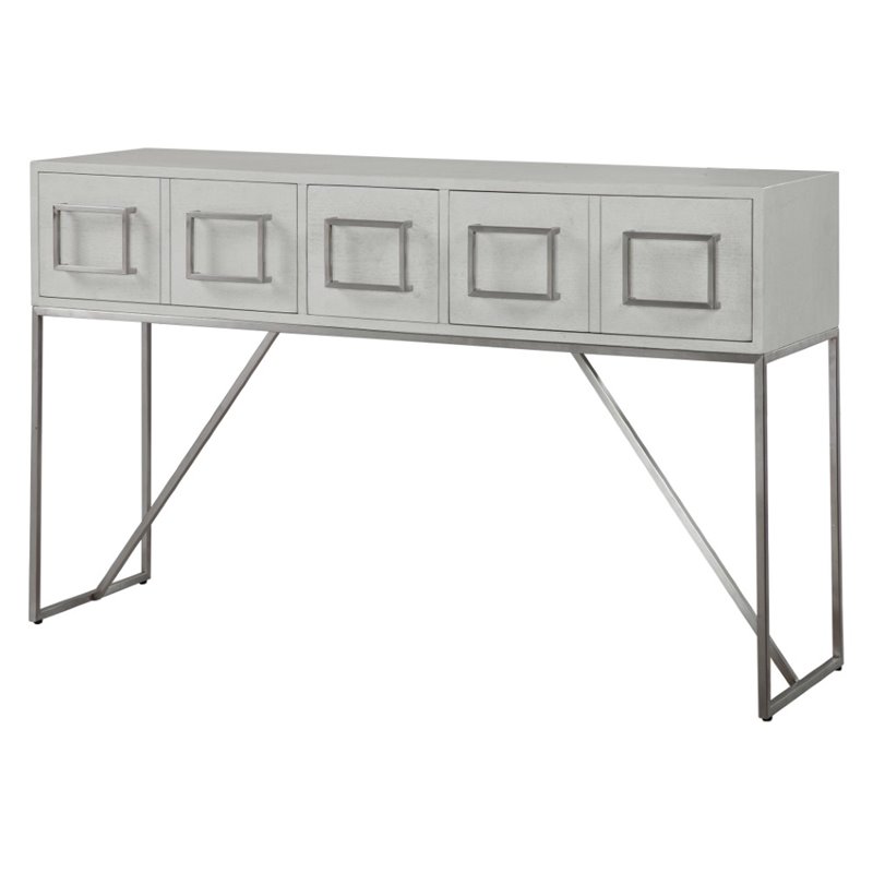 Allora Contemporary Console Table in Soft White Oak Vaneer