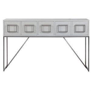 Allora Contemporary Console Table in Soft White Oak Vaneer