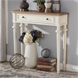 Allora Contemporary Console Table in Weathered Oak and White