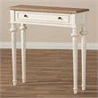 Allora Contemporary Console Table in Weathered Oak and White