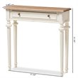 Allora Contemporary Console Table in Weathered Oak and White