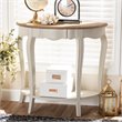 Allora Contemporary Console Table in White and Natural Brown