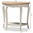 Allora Contemporary Console Table in White and Natural Brown