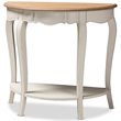 Allora Contemporary Console Table in White and Natural Brown