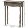 Allora Contemporary 1 Drawer Console Table in Weathered Brown