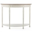 Allora Contemporary Console Table in Antique White and Natural