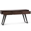 Allora Contemporary Console Table in Distressed Charcoal Brown