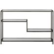 Allora Contemporary Glass Accent Console Table in Aged Gunmetal