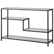 Allora Contemporary Glass Accent Console Table in Aged Gunmetal