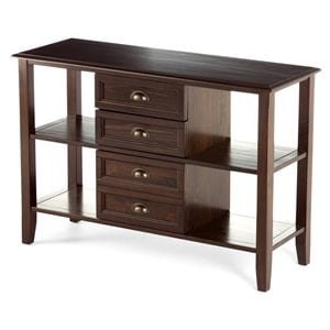 Allora Wood 44&quot Transitional Console Sofa Table in Mahogany Brown