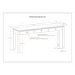 Allora Modern Solid Wood Wide Console Sofa Table in Mahogany Brown