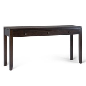 Allora Modern Solid Wood Wide Console Sofa Table in Mahogany Brown