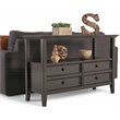 Allora Solid Wood Console Table with Storage Drawers Hickory Brown