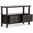 Allora Solid Wood Console Table with Storage Drawers Hickory Brown
