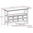 Allora Solid Wood Console Table with Storage Drawers Hickory Brown