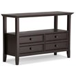 Allora Solid Wood Console Table with Storage Drawers Hickory Brown