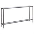 Allora Contemporary Metal and Glass Console Table in Antique Silver