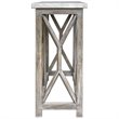 Allora Mid-Century Stone Top Accent Console Table in Ivory and Oatmeal