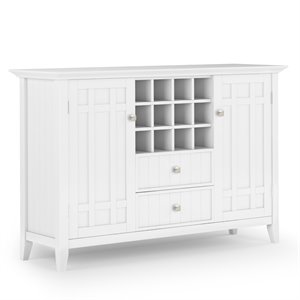 Allora Wood 54&quot Transitional Sideboard Buffet and Wine Rack in White