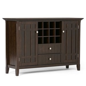 Allora Wood 54&quot Transitional Sideboard Buffet Credenza and Wine Rack in Brown