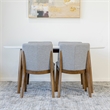 Allora 5-Piece Mid-Century Rectangular Dining Set 4 Fabric dining chairs in Grey