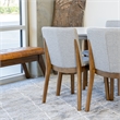 Allora 5-Piece Mid-Century Rectangular Dining Set 4 Fabric dining chairs in Grey