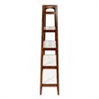 Allora Mid-Century Styled Rubber Wood Bookcase in Off White/Pecan