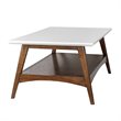 Allora Mid-Century Styled Solid Wood Coffee Table in Off White/Pecan