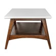 Allora Mid-Century Styled Solid Wood Coffee Table in Off White/Pecan