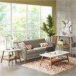 Allora Mid-Century Styled Solid Wood Coffee Table in Off White/Pecan