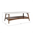 Allora Mid-Century Styled Solid Wood Coffee Table in Off White/Pecan