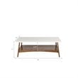 Allora Mid-Century Styled Solid Wood Coffee Table in Off White/Pecan